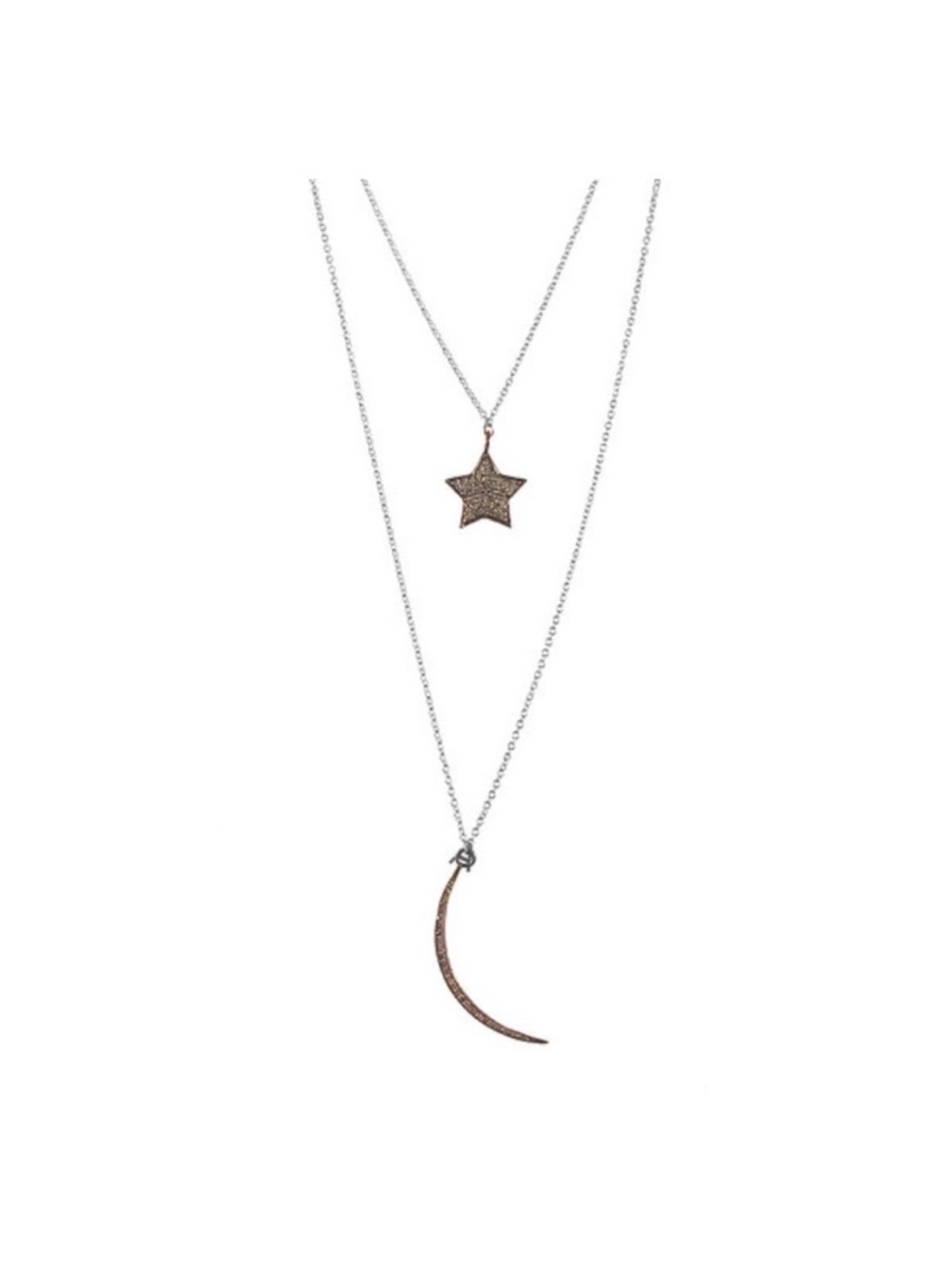 ADORNIA Star necklace 925 sterling silver and diamonds